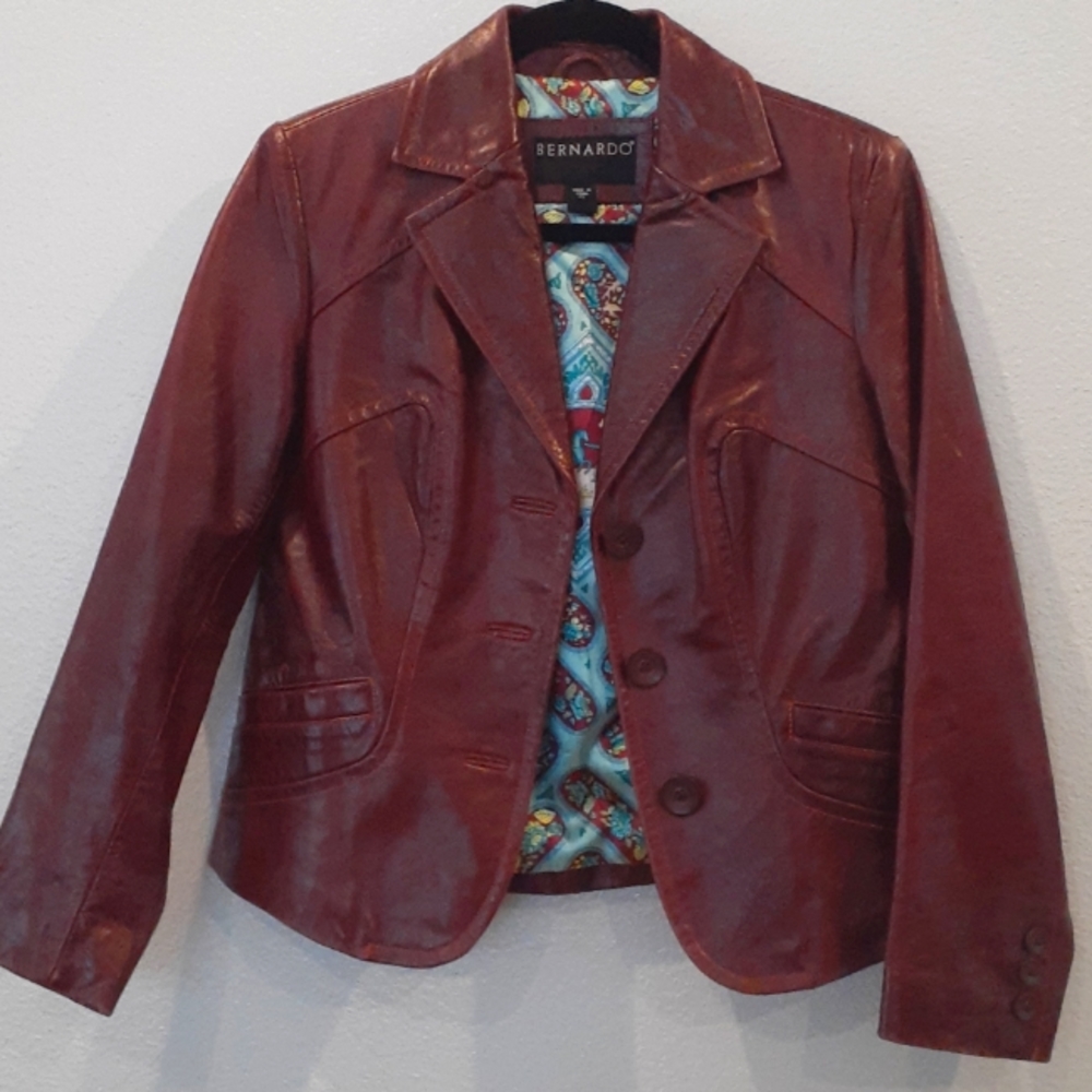 BERNARDO leather jacket brown